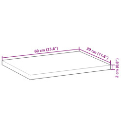 Étagère flottante 60x30x2 cm bois d'acacia massif non traité
