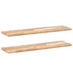 Étagères flottantes 2 pcs 80x20x2 cm acacia massif non traité