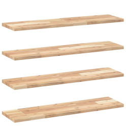 Étagères flottantes 4 pcs 80x20x2 cm acacia massif non traité