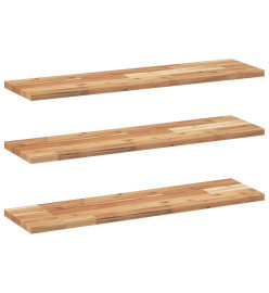 Étagères flottantes 3 pcs 80x20x2 cm acacia massif à l'huile