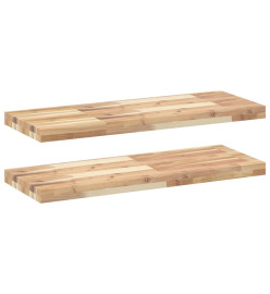 Étagères flottantes 2 pcs 100x30x4 cm acacia massif non traité