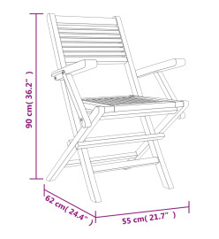 Chaises de jardin pliantes 6 pcs 55x62x90 cm bois massif teck