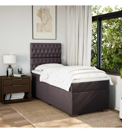Sommier à lattes de lit avec matelas Marron foncé 90x200 cm