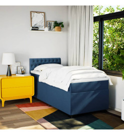 Sommier à lattes de lit avec matelas Bleu 80x200 cm Tissu