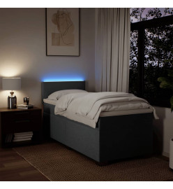 Sommier à lattes de lit avec matelas Gris foncé 80x200 cm Tissu