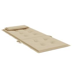 Coussins de chaise à dossier haut lot de 2 beige tissu oxford