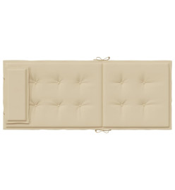 Coussins de chaise à dossier haut lot de 2 beige tissu oxford