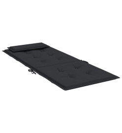 Coussins de chaise à dossier haut lot de 2 noir tissu oxford