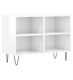 Meuble TV blanc brillant 69,5 x 30 x 50 cm bois d'ingénierie