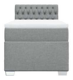 Sommier à lattes de lit avec matelas Gris clair 100x200cm Tissu
