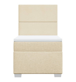 Sommier à lattes de lit avec matelas Crème 100x200 cm Tissu
