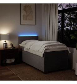 Sommier à lattes de lit avec matelas Taupe 90x200 cm Tissu