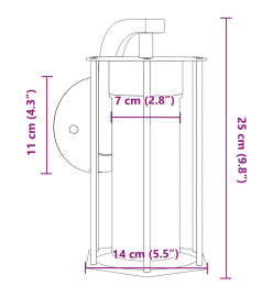 Appliques murales d'extérieur 2 pcs noir acier inoxydable