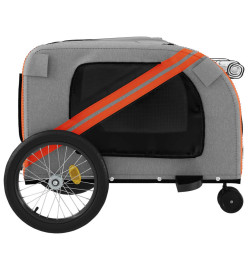 Remorque de vélo pour animaux de compagnie orange et gris