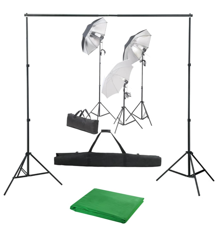 Kit de studio photo avec ensemble d'éclairage et toile de fond