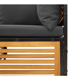 Salon de jardin avec coussins 6 pcs bois d'acacia solide