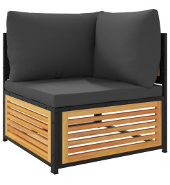 Salon de jardin avec coussins 8 pcs bois massif d'acacia