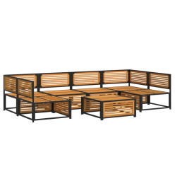 Salon de jardin avec coussins 7 pcs bois massif d'acacia