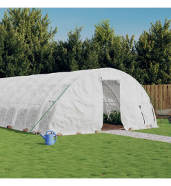 Serre avec cadre en acier blanc 40 m² 8x5x2,3 m