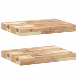 Étagères flottantes 2 pcs 60x30x4 cm acacia massif non traité