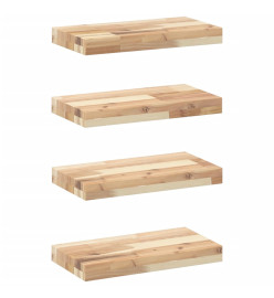 Étagères flottantes 4 pcs 60x20x4 cm acacia massif non traité