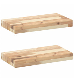 Étagères flottantes 2 pcs 60x20x4 cm acacia massif non traité