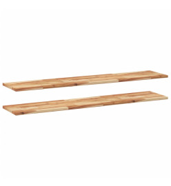 Étagères flottantes 2 pcs 140x30x2 cm acacia massif à l'huile