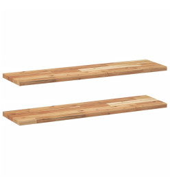 Étagères flottantes 2 pcs 80x20x2 cm acacia massif à l'huile