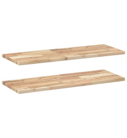 Étagères flottantes 2 pcs 80x30x2 cm acacia massif non traité