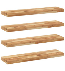 Étagères flottantes 4 pcs 80x20x4 cm acacia massif à l'huile