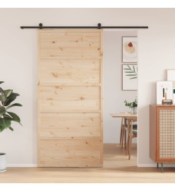 Porte de grange 100x208 cm bois massif de pin