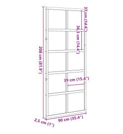 Porte de grange 90x208 cm bois massif de pin