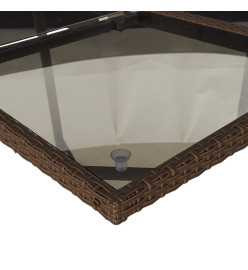 Ensemble à manger de jardin avec coussins 13 pcs marron rotin