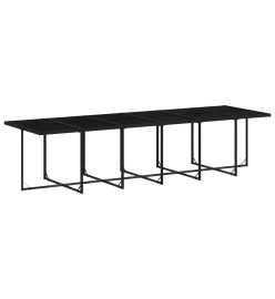 Ensemble à manger de jardin 17 pcs coussins noir résine tressée