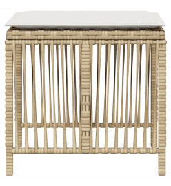 Tabourets de jardin avec coussins 4 pcs beige 41x41x36 cm rotin