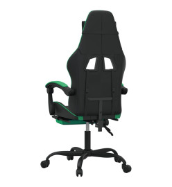 Chaise de jeu avec repose-pied Noir et vert Similicuir