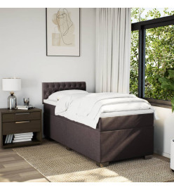 Sommier à lattes de lit avec matelas Marron foncé 90x200 cm