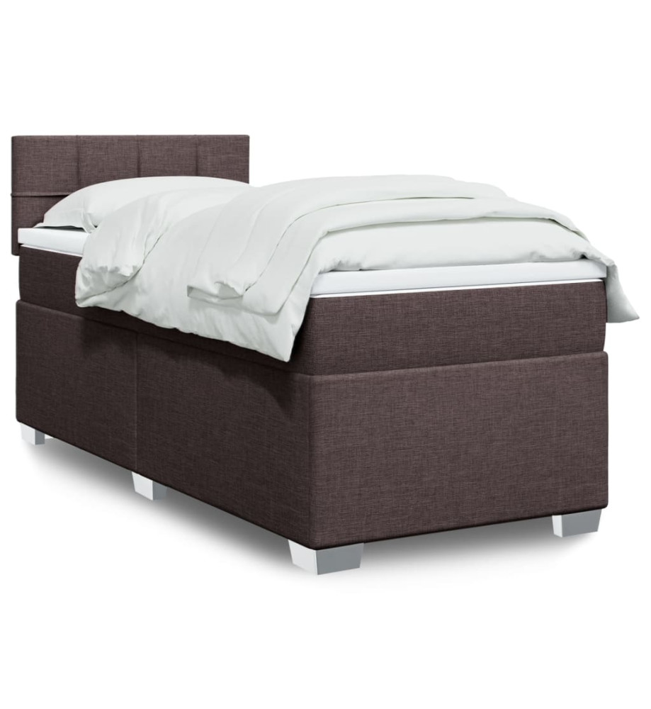 Sommier à lattes de lit avec matelas Marron foncé 90x200 cm Sommier à lattes de lit avec matelas Marron foncé 90x200 cm