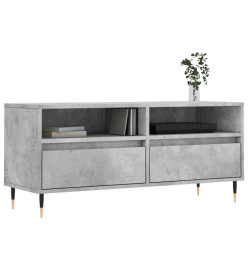 Meuble TV gris béton 100x34,5x44,5 cm bois d'ingénierie