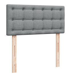 Sommier à lattes de lit et matelas Gris clair 90x190 cm Tissu