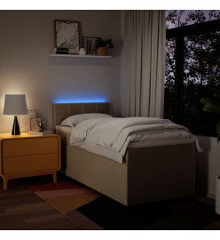 Sommier à lattes de lit et matelas Crème 90x190 cm Tissu