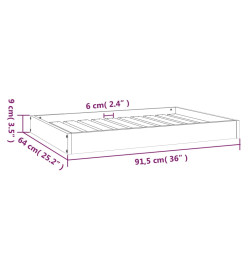 Lit pour chien 91,5x64x9 cm Bois de pin solide