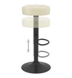 Tabourets de bar lot de 2 crème velours