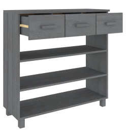 Table console HAMAR Gris foncé 90x35x90 cm Bois massif de pin