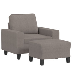 Fauteuil avec repose-pied Taupe 60 cm Tissu