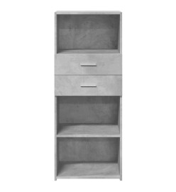 Buffet haut gris béton 50x42,5x124 cm bois d'ingénierie