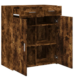 Buffet chêne fumé 80x42,5x93 cm bois d'ingénierie