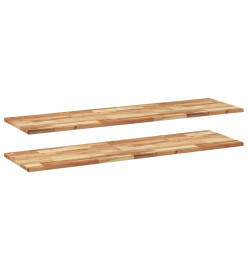 Étagères flottantes 2 pcs 140x40x2 cm acacia massif à l'huile