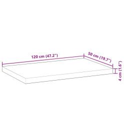 Dessus de bureau non traité 120x50x4 cm bois d'acacia massif