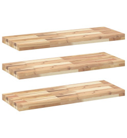 Étagères flottantes 3 pcs 80x30x4 cm acacia massif non traité